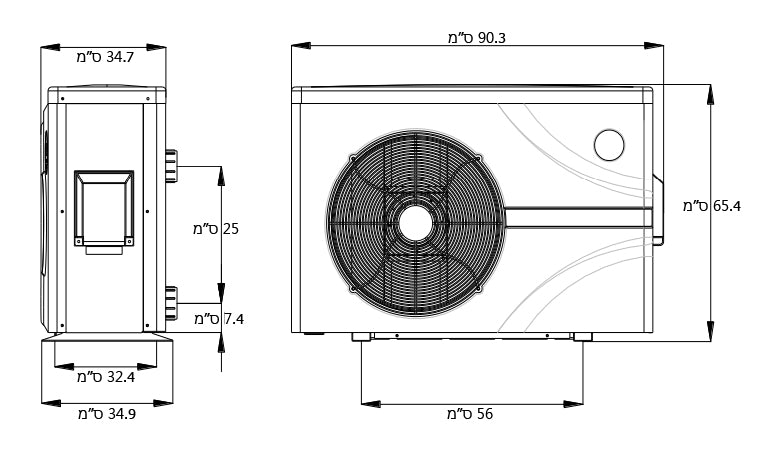 משאבת חום אינוורטר לבריכה kt-12 שקטה במיוחד kw-12