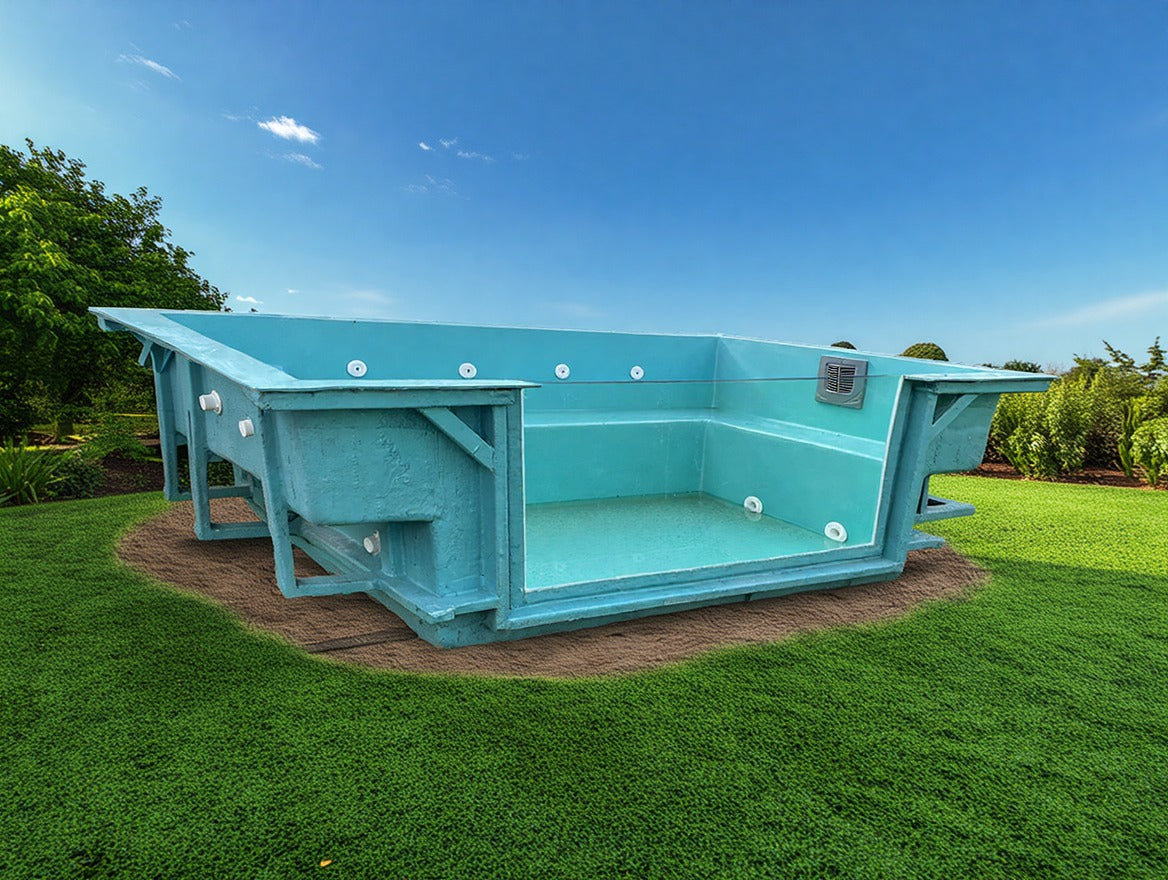 בריכת גקוזי +ספסל ישיבה וזכוכית 4.20 × 2.30 גובה 1.20